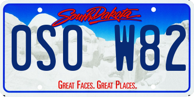 SD license plate 0SOW82