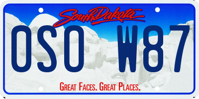SD license plate 0SOW87