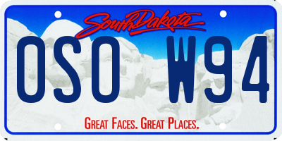 SD license plate 0SOW94