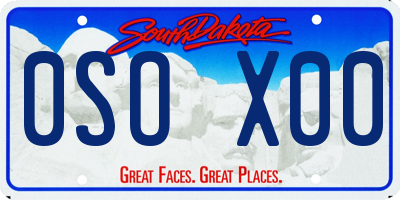 SD license plate 0SOX00