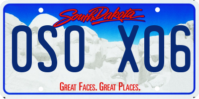 SD license plate 0SOX06