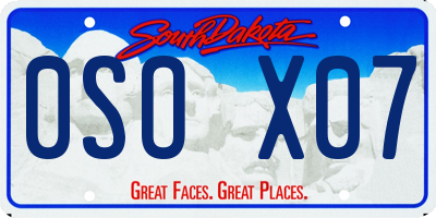 SD license plate 0SOX07