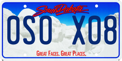 SD license plate 0SOX08