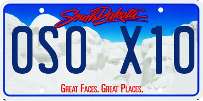 SD license plate 0SOX10