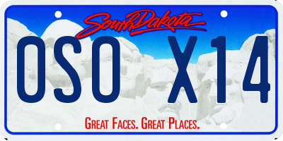SD license plate 0SOX14