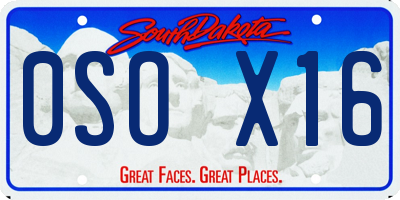 SD license plate 0SOX16