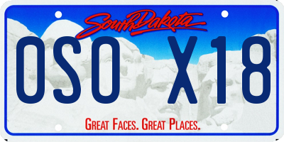 SD license plate 0SOX18