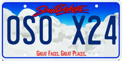 SD license plate 0SOX24
