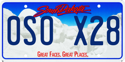 SD license plate 0SOX28