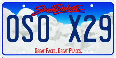 SD license plate 0SOX29