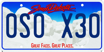 SD license plate 0SOX30