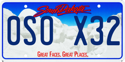 SD license plate 0SOX32
