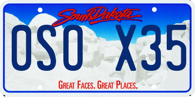 SD license plate 0SOX35