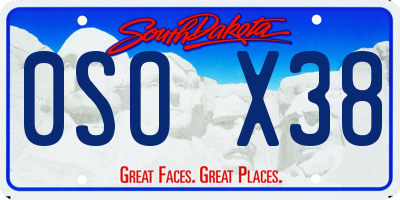 SD license plate 0SOX38