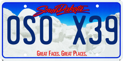 SD license plate 0SOX39