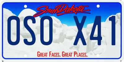 SD license plate 0SOX41