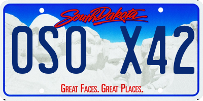 SD license plate 0SOX42