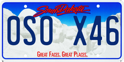 SD license plate 0SOX46