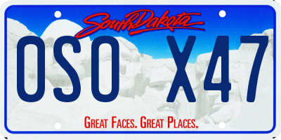SD license plate 0SOX47