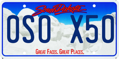 SD license plate 0SOX50