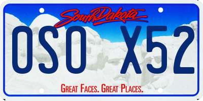 SD license plate 0SOX52