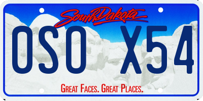 SD license plate 0SOX54
