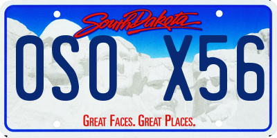 SD license plate 0SOX56