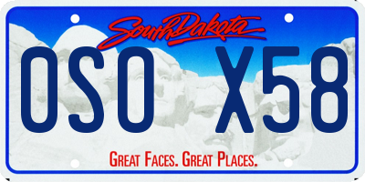 SD license plate 0SOX58