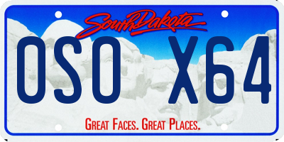 SD license plate 0SOX64