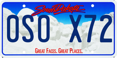 SD license plate 0SOX72