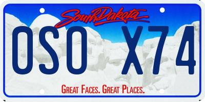 SD license plate 0SOX74