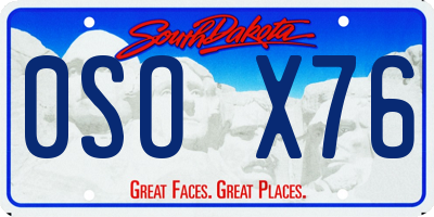 SD license plate 0SOX76