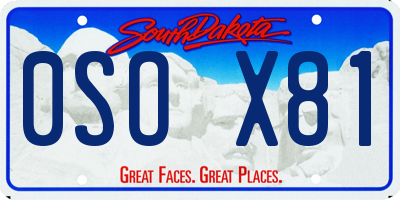 SD license plate 0SOX81