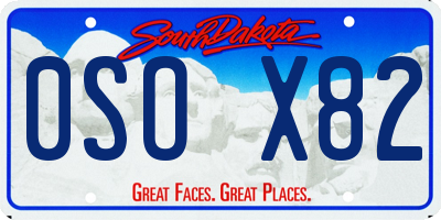 SD license plate 0SOX82