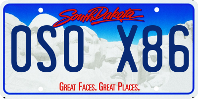 SD license plate 0SOX86