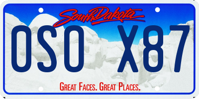 SD license plate 0SOX87