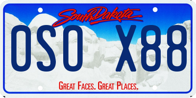 SD license plate 0SOX88