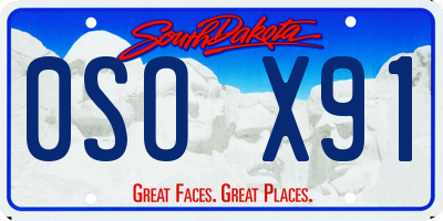 SD license plate 0SOX91