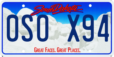 SD license plate 0SOX94
