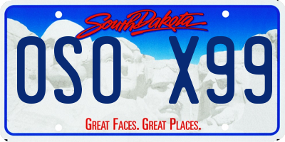 SD license plate 0SOX99