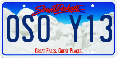 SD license plate 0SOY13