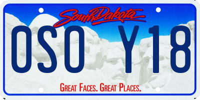 SD license plate 0SOY18