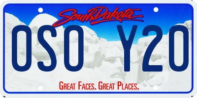 SD license plate 0SOY20