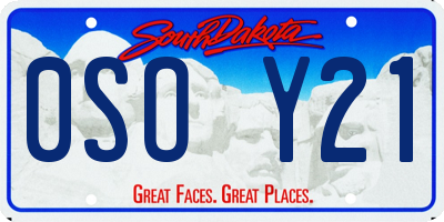 SD license plate 0SOY21