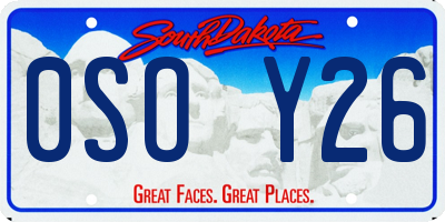 SD license plate 0SOY26