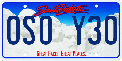 SD license plate 0SOY30