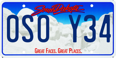 SD license plate 0SOY34