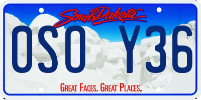 SD license plate 0SOY36