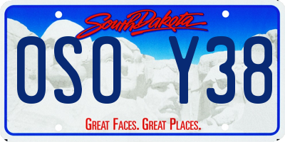 SD license plate 0SOY38