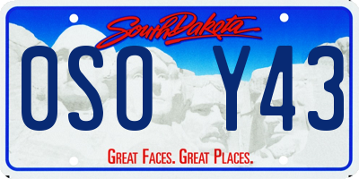 SD license plate 0SOY43